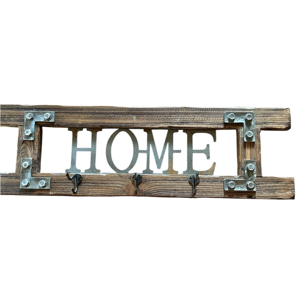 Rustic Farmhouse HOME Coat Rack Wooden Sign